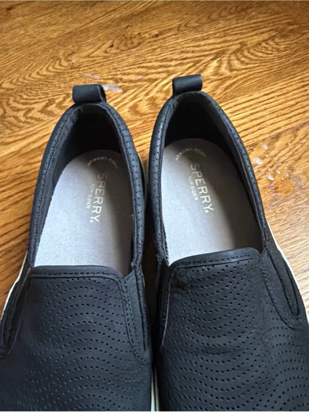 Women’s Sperry Slip-On Perforated Black Casual Sneakers